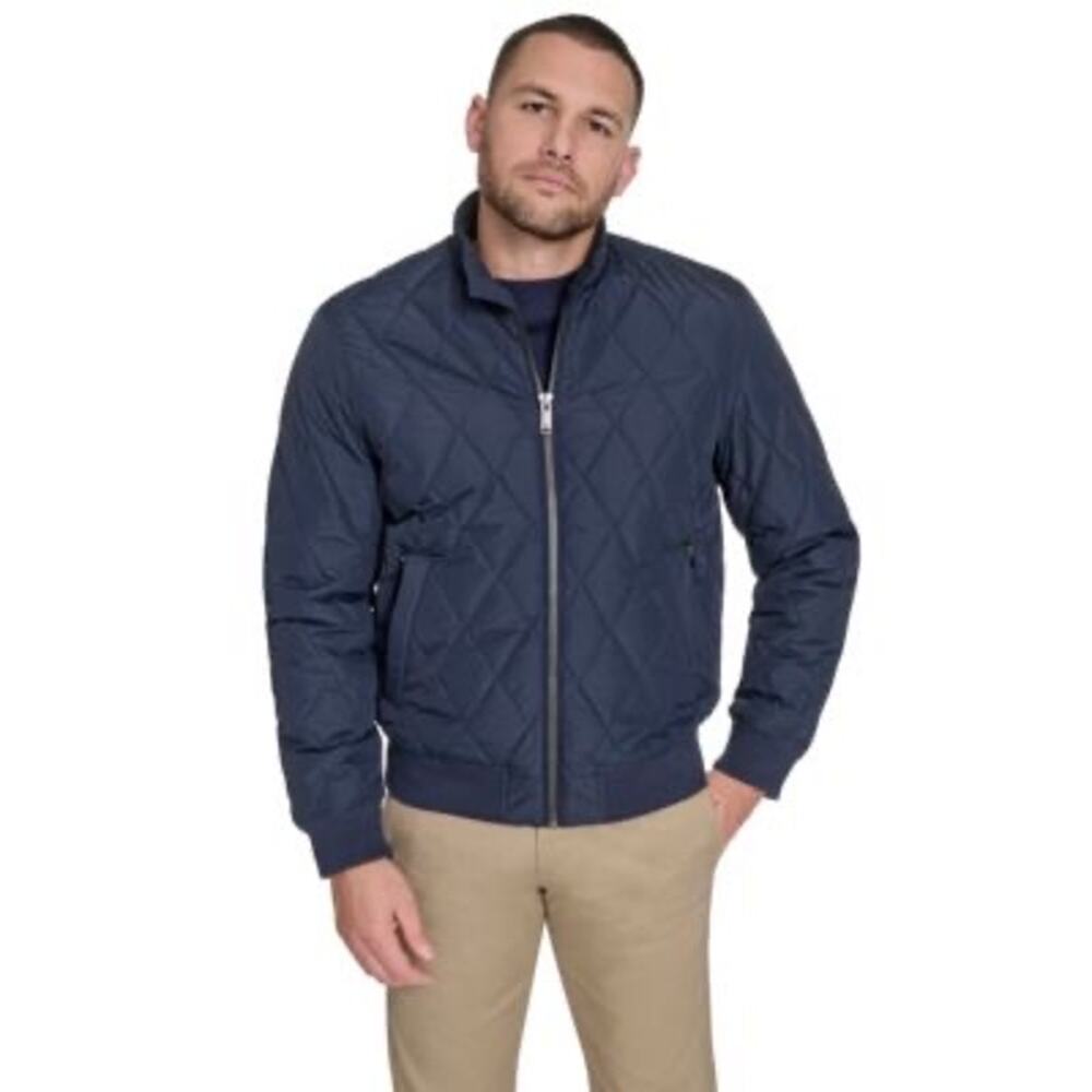 Byron British style soft, navy quilted chore jacket, men’s XL full zip preppy